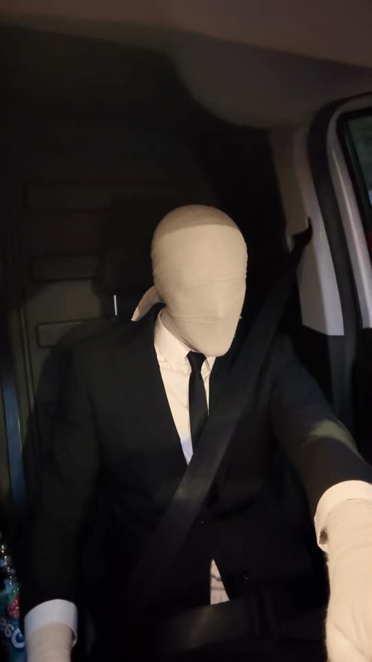 AI-generated: Mr. Nobody in the driver's seat of a van